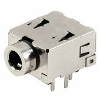 Stereo, Earphone, Audio Jack, 3.5mm, Mid Mount, Thru Hole, 4.1mm Height, 14.5mm Length, Body Width (7.2mm)
