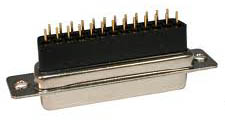 D-Subminiature, Vertical, PCB Mounted, HighProfile, Machine Contacts, Female