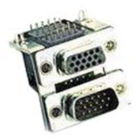D-Subminiature Connector, Dual Stacked, 15 Position High Density Male Over 15 Position High Density Female (8.89x8.80mm Footprint)