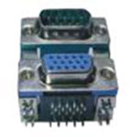 D-Subminiature Connector, Dual Stacked, 9 Position Female Over 15 Position High Density Female  (8.08x8.00mm Footprint), High Temperature Insulator