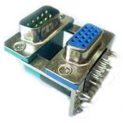 D-Subminiature Connector, Dual Stacked, 9 Position Male Over  15 Position High Density Female, (5.08mm Footprint), VESA Compliant