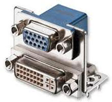 Combo Stacked Connector, D-Sub (VGA) Over 29 Pin (DVI),   Right Angle, Thru Hole