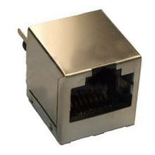 RJ12 (6P6C), Top Entry, Single Port, Shielded, Back 3.85 mm