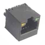 Modular Jack, RJ45, Single Port, Non-Shielded, Top Entry, Closed Bottom, w/ LEDs