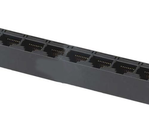 Modular Jack, RJ45, 8 Port, Non-Shielded, Closed Bottom, Top Entry