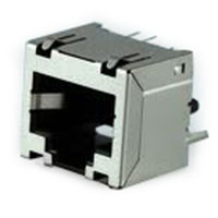 RJ45 Top Entry, Single Port, Shielded, Thru Hole, w/ Mid High EMI Spring Tabs