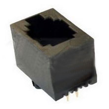 Modular Jack, RJ45 (6P4C) PCB Jack, Single Port, Non-Shielded, Top Entry, Closed Bottom, Without Flanges