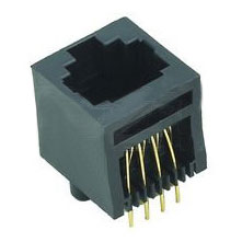 Modular Jack, RJ45 (8P8C) PCB Jack, Single Port, Non-Shielded, Top Entry, Closed Bottom, Without Flanges, CAT 5