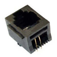 Modular Jack, RJ45 (8P8C) PCB Jack, Single Port, Non-Shielded, Top Entry, Closed Bottom, With Flange, CAT 5