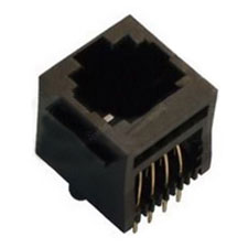 Modular Jack, RJ45 (8P10C) PCB Jack, Single Port, Non-Shielded, Top Entry, Closed Bottom, With Flange