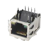 Modular Jack, Single Port, RJ45, Shielded, Side Entry, EMI Springs, Tabs On Top & Sides, Category 5e
