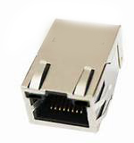 Modular Jack, Single Port, RJ45, Shielded, Side Entry, EMI Springs, Tabs On Top Sides & Bottom, No Rear Tabs; Category 5, Front 4.57mm