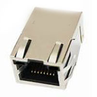 Modular Jack, Single Port, RJ45, Shielded, Side Entry, EMI Springs, Tabs On Top Sides & Bottom, No Rear Tabs; Category 5, Front 3.05 mm