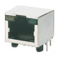 RJ45 Connector, 1 Port, Shielded, Side Entry, No Spring Tabs, With LED, Through Hole