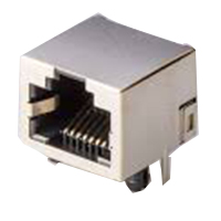 Modular Jack, Single Port RJ45, Shielded, No Spring Tabs, Thru Hole