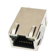 RJ45 Jack, w/LED, w/Transformer - Single Port