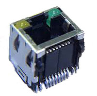 Modular Jack Single Port RJ45, Shielded, Side Entry, With LED, Surface Mount