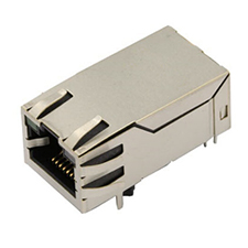 RJ45 Jack, 1000 Base Tx,Single Port, Shielded, PCB Shield PEG 3.18mm