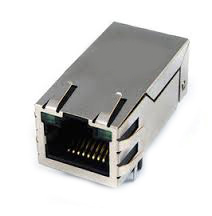 RJ45 Jack, w/LED, w/Transformer, 1000 Base Tx,  PCB Shield PEG 3.18mm