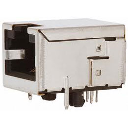 Modular Jack, Single Port RJ45, Shielded, Side Entry, w/out LED, w/out Transformer, Right Angle