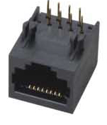 Modular Jack, RJ45, Single Port, Unshielded, 13.3mm Height, Side Entry