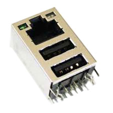 Modular Jack, RJ45, With USB Port, With Trasformer, With LED, Gigabit Ethernet Application