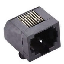 Modular Jack, Single Port RJ45, Non-Shielded, Side Entry, Right Angle, Low Profile, Surface Mount