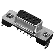 VGA Connector, 15 Position, Female, Standard Type Slim, 5.9mm Offset