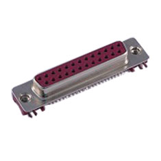 D-Sub Connector, Ultra Thin, 25 Position, Receptacle, Thru Hole, 2.5mm Foot Print