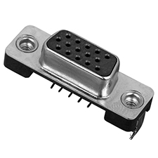 VGA Connector, 15 Position, Female, Low Profile, Reverse Type, 3.15mm Offset