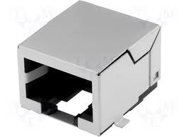 Modular Jack, Single Port RJ45 Shielded, Side Entry, w/out LED, w/out Transformer, Right Angle, Very Low Profile, Surface Mount