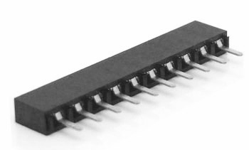 Receptacle Assembly, 2.54mm Pitch, Top Entry, Single Row, Cantilever Beam Contact, Vertical, 5.0mm Height, 2.54mm Width, Thru Hole
