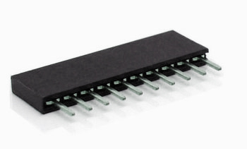 Receptacle Assembly, 2.54mm Pitch, Top Entry, Single Row, Straight, Tuning Fork Contact, 5.7mm Height, 2.54mm Width, Thru Hole