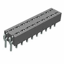Receptacle Assembly, 2.54mm Pitch, Thru Hole, Double Row, Tuning Fork Contact, Top Entry, Vertical, 3.5mm Height, Solder Tail