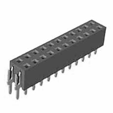 Receptacle Assembly, 2.54mm Pitch, Thru Hole, Double Row, Tuning Fork Contact, Top Entry, Vertical, 5.7mm Height, 5.00mm Width
