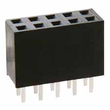Receptacle Assembly, 2.54mm Pitch, Thru Hole, Double Row, Tuning Fork Contact, Top Entry, Vertical, 11.0mm Height, 5.00mm Width, Solder Tail
