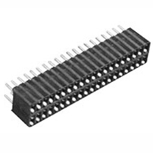Receptacle Assembly, 1.27mm x 2.54mm Pitch, Thru Hole, Double Row, Tuning Fork Contact, Top Entry, Vertical, 8.5mm Height, 2.70mm Tail Length