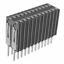 Receptacle Assembly, 2.54mm Pitch, Thru Hole, Double Row, Tuning Fork Contact, Top Entry, Vertical, 8.5mm Height, 3.00mm Tail Length