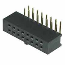 Receptacle Assembly, 2.54mm Pitch, Thru Hole, Double Row, Tuning Fork Contact, Vertical, w/Polarization