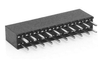 Receptacle Assembly, 1.27mm Pitch, Thru Hole, Double Row, Vertical, Tuning Fork Contact