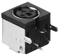 Mini Din Connector, 3 Position, Shielded, Snap Fit Termininal Tab