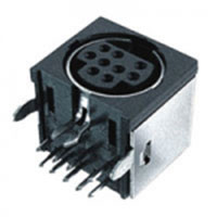 Mini Din Connector, 9 Position, Shielded, Snap Fit Termininal Tab