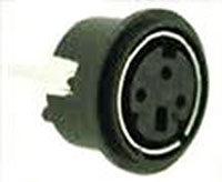 Mini Din Connector, 3 Position, Non-Shielded, Vertical PCB Mount