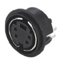 Mini Din Connector, 4 Position, Non-Shielded, Vertical PCB Mount