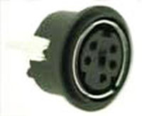 Mini Din Connector, 5 Position, Non-Shielded, Vertical PCB Mount