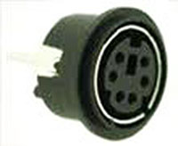 Mini Din Connector, 6 Position, Non-Shielded, Vertical PCB Mount