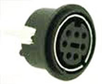 Mini Din Connector, 7 Position, Non-Shielded, Vertical PCB Mount