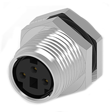 Mini Din, Waterproof (IPX7), All Metal, Front Panel Mount, Front Screw Mount