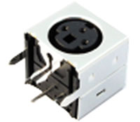 Mini Din Connector, 3 Position, Fully Shielded, Straight Grounding Tabs, Snap Fit Terminal Tab