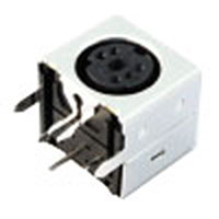 Mini Din Connector, 5 Position, Fully Shielded, Straight Grounding Tabs, Snap Fit Terminal Tab